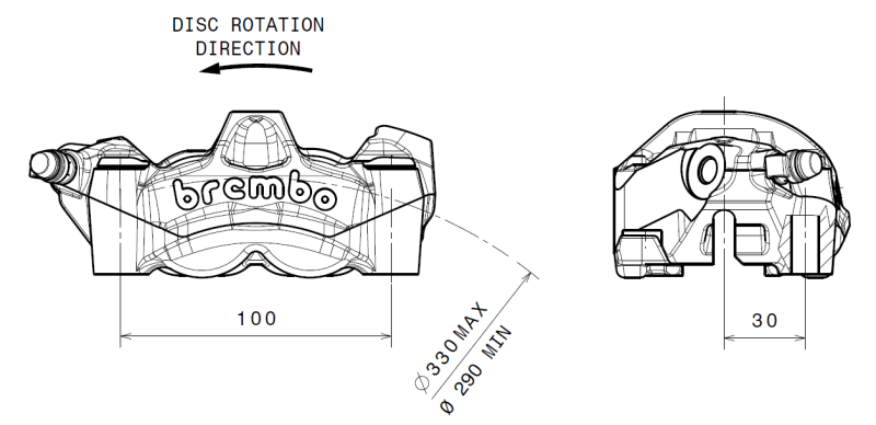Brembo 13-14 Ducati 1199 Panigale/13-14 1199 Panigale R Brake Caliper - Front Left