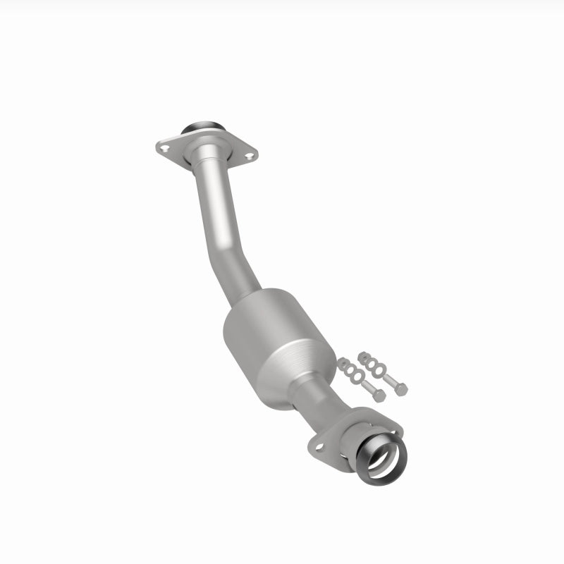 MagnaFlow direct fit catalytic converter for 2020-2021 Nissan NV200 2.0L engine, showcasing the metal construction and inlet/outlet ports.