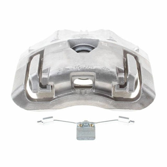 PowerStop OE front left brake caliper with bracket for 2013-2014 Volvo XC90, showing detailed view of caliper and mounting bracket.