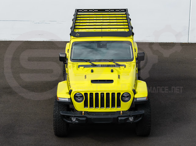 2018-UP JEEP WRANGLER JL & 2020-PRESENT JEEP GLADIATOR JT | CARBON STEEL BLACK TOP ROOF CARGO RACK (FULL & HALF LENGTH)