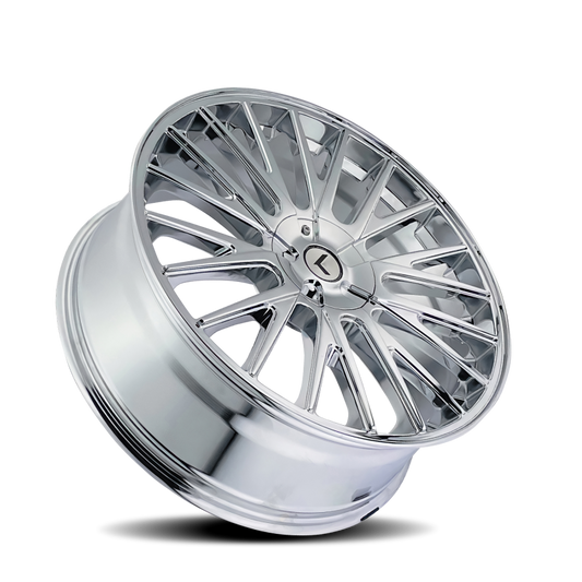 Chrome Kraze KR185 Double Down cast wheel with 20x8.5 inch size, 5x112/120 bolt pattern, 38mm offset, and 73mm hub.