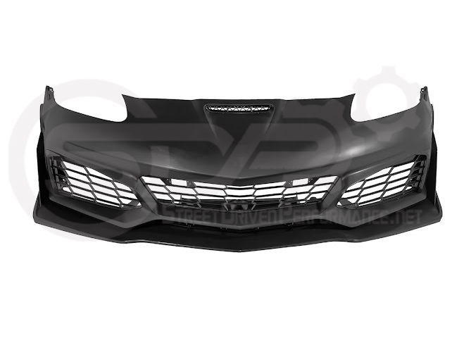 2005-2013 Corvette C6 Z06 | C7 ZR1 Style Primer Black Front Bumper Conversion Kit Replacement
