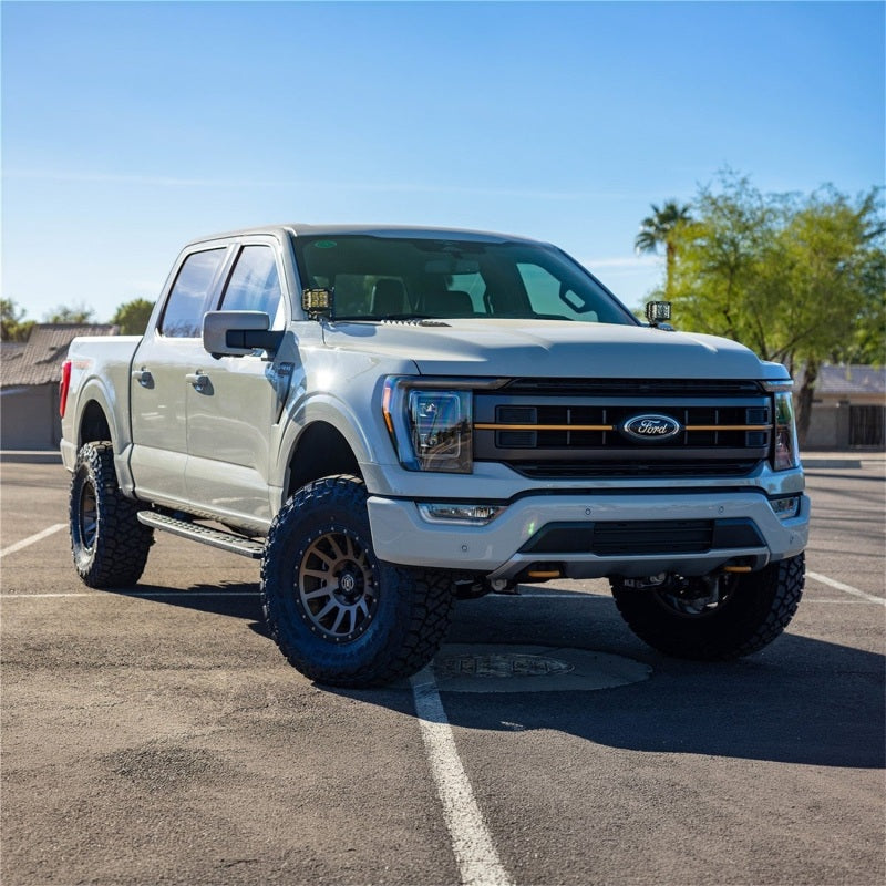 Rigid Industries Ford F-150 D-SS LED light bar kit with durable light bars and cubes for enhanced off-road visibility.