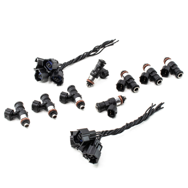 DeatschWerks 8-piece fuel injector set for 2000-2013 GM Silverado/Sierra 4.8L-6.2L V8 engines, 2200cc injectors, automotive part