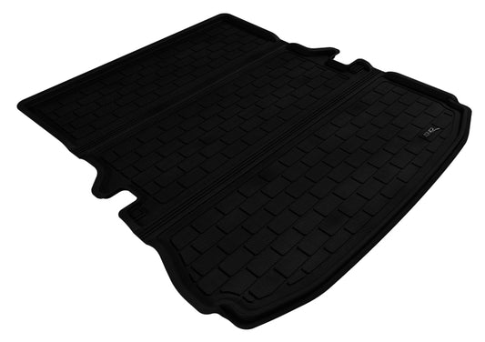 Black 3D MAXpider cargo liner for 2011-2019 Ford Explorer, rubber floor mats with textured surface for cargo area protection.