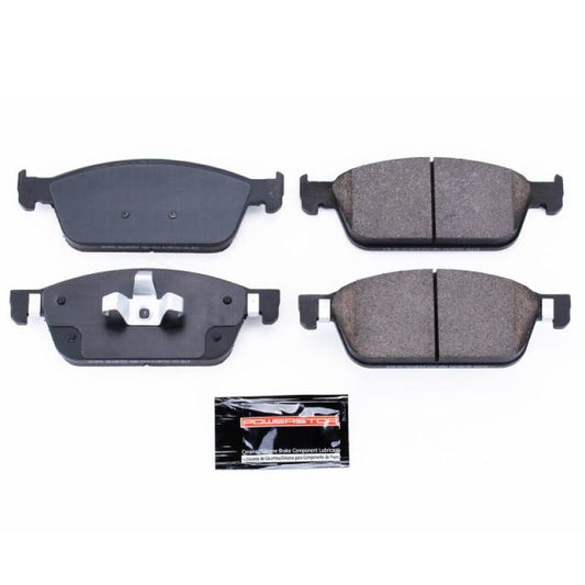 PowerStop Z23 Evolution Sport front brake pads for 2017-2019 Ford Escape, includes hardware, high-performance brake components.