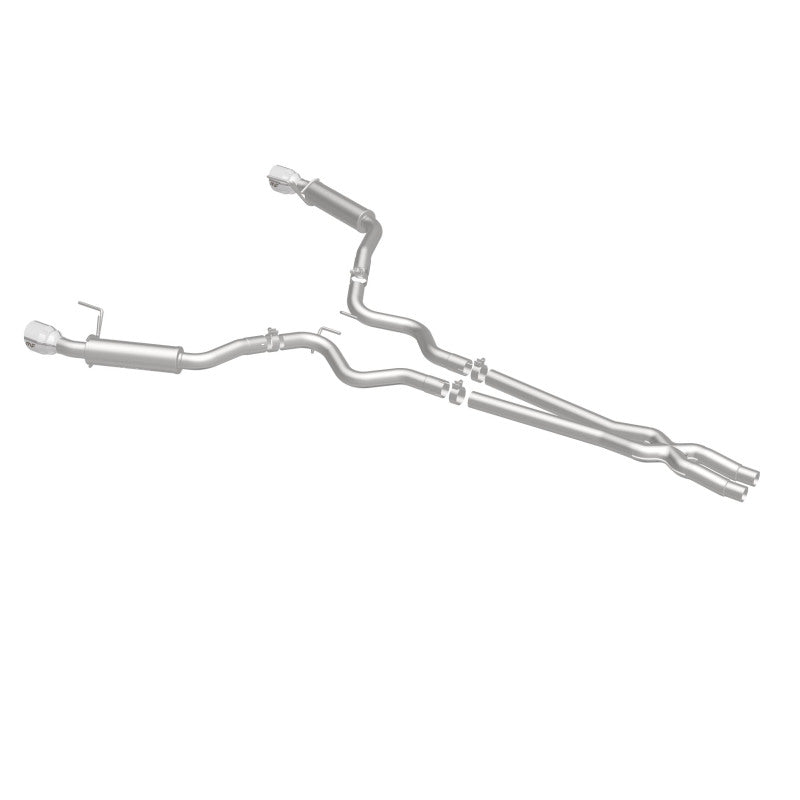 MagnaFlow stainless steel cat back exhaust system with dual split polished tips on a 2015 Ford Mustang V6 3.7L.