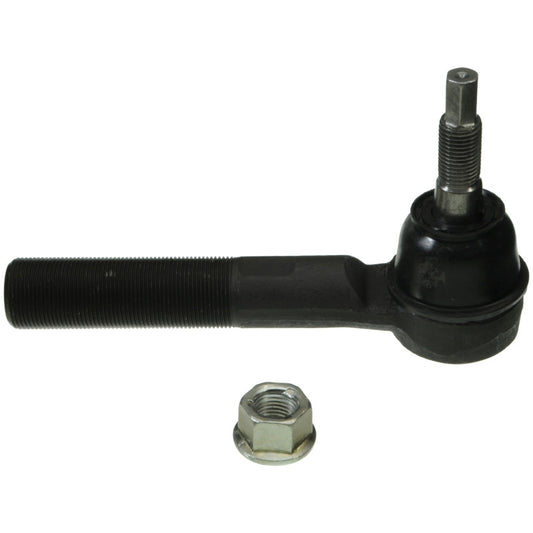 Moog front left outer tie rod end for Dodge Ram 1500 2000-2001, showing the metal ball joint and threaded end for steering linkage.