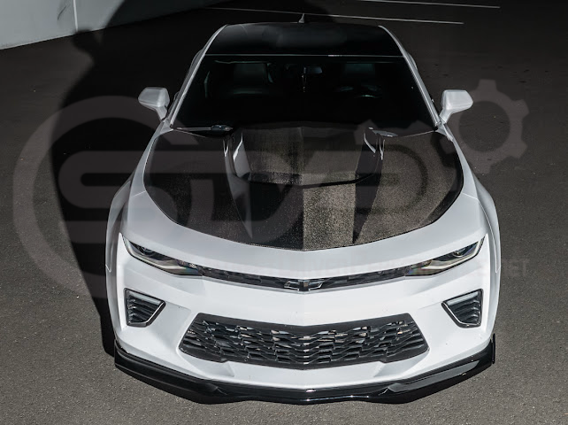 2016-2024 Camaro SS & 2019-2024 Chevrolet Camaro LT / LS / RS Models | SDP T6 Style GLOSSY BLACK Front Lip Splitter Side End Cap & Side Skirts Aero Kit