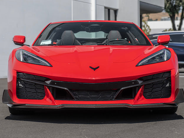 2023+ CHEVROLET CORVETTE C8 Z06 & E-RAY | Z07 PERFORMANCE PACKAGE CARBON FIBER LIP SPLITTER GROUND EFFECTS WITH CANARDS