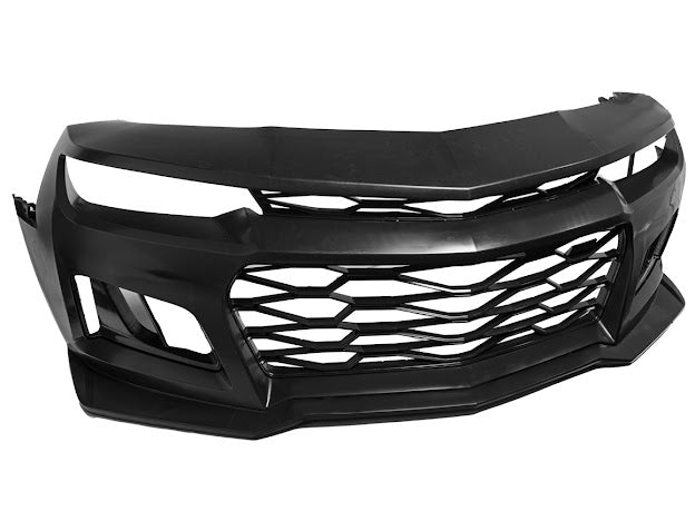 2014-2015 5th Gen Camaro - ZL1 Style Front Bumper Kit For Camaro Upper Lower Grille Badgeless W/O Fog Light