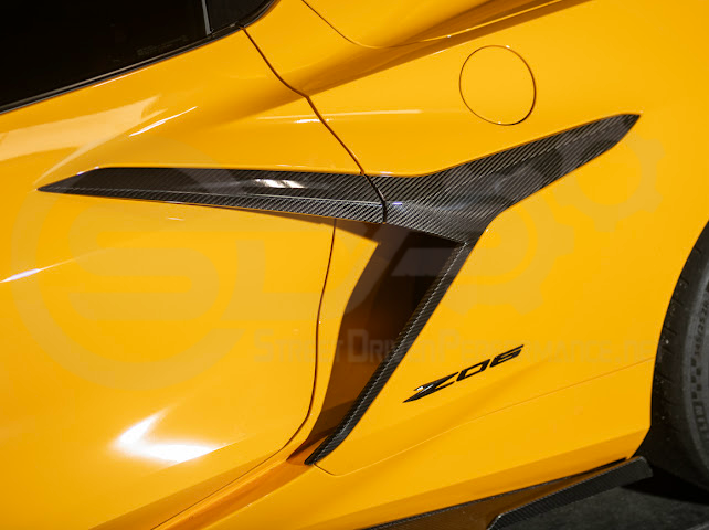 2023+ CHEVROLET CORVETTE C8 Z06/ E-RAY / ZR1 | CARBON FIBER SIDE AIR INTAKE DOOR GARNISH LOWER TRIM PAIR
