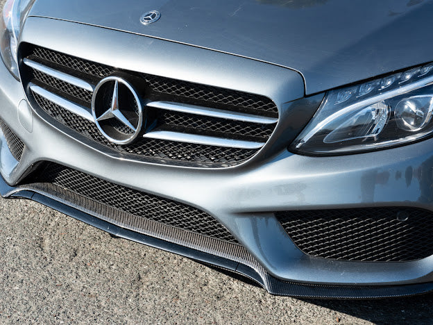 2015-2018 W205 Mercedes C-Class AMG Sport CARBON FIBER Front Bumper Lower Lip Splitter Ground Effects