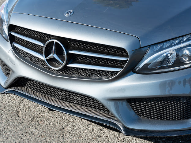 2015-2018 W205 Mercedes C-Class AMG Sport CARBON FIBER Front Bumper Lower Lip Splitter Ground Effects