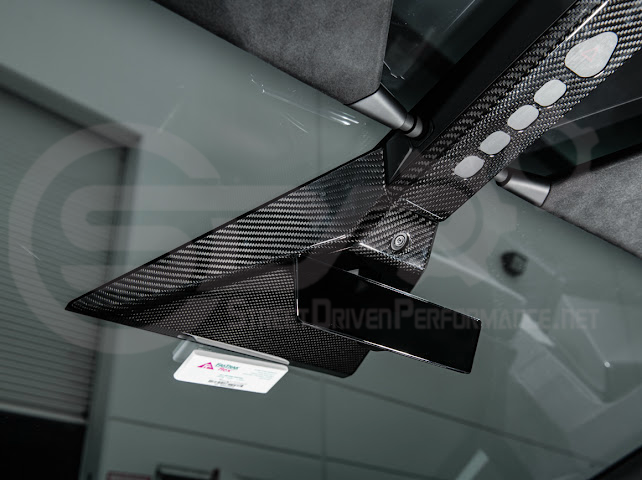 2024-Up Tesla Cybertruck | Interior DRY Carbon Fiber Rear View Mirror Upper Trim Cover