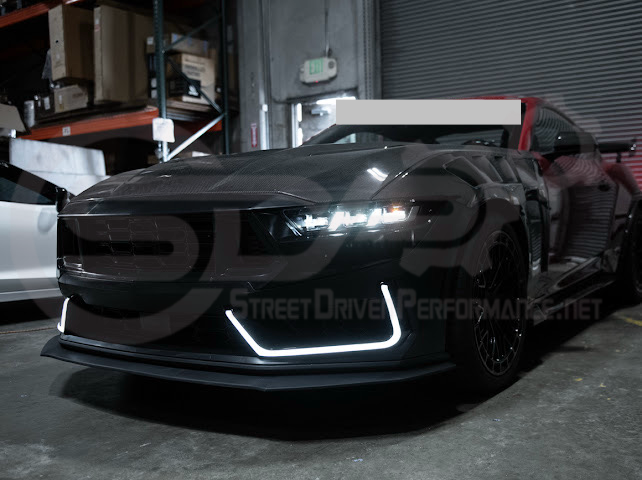 2024-Up Mustang S650 EcoBoost & GT | Dark Horse Style Front Bumper Full Replacement Kit w/ LED Light Side Grille