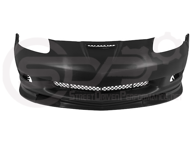 2005-2013 CHEVROLET CORVETTE C6 BASE | C6 ZR1 STYLE PRIMER BLACK FULL FRONT BUMPER CONVERSION KIT (Copy)