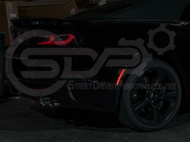 2016-2024 Chevrolet Camaro | Rear Bumper Side Marker Lens w/ Red LED Reflector Light Pair (Clear / Red / Smoke)