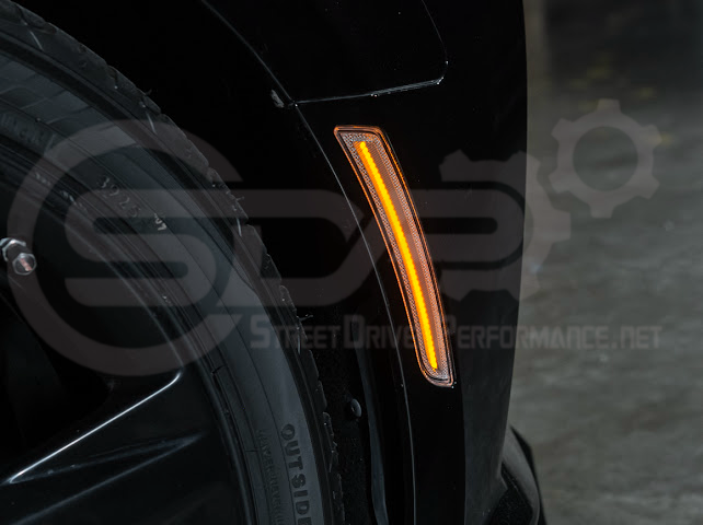 2016-2024 Chevrolet Camaro | Front Bumper Side Marker Lens w/ Amber LED Reflector Light Pair (Clear / Amber / Smoke)