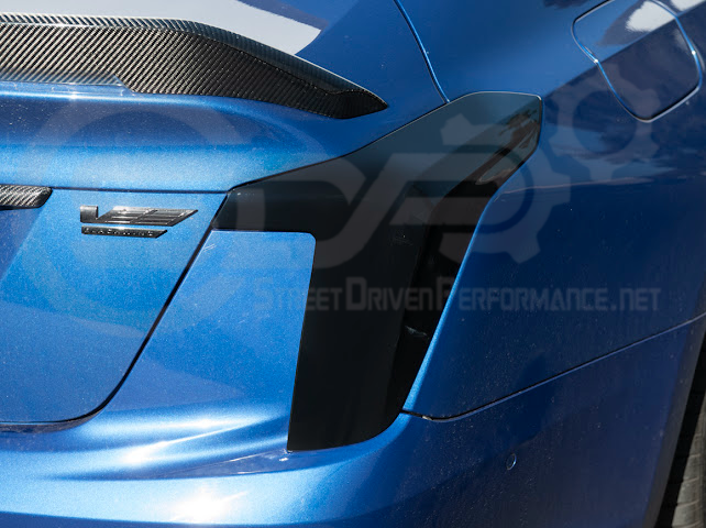 2020-Up Cadillac CT5 & CT5-V | SMOKE TINTED Rear Tail Light Trim Bezel Cover Pair