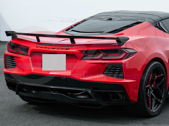 2020-Up Corvette C8 Stingray & Z51 |FaceliftedbRear Trunk High Wing Spoiler (Matte Black or Carbon Flash)