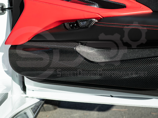 2020-Up Corvette C8 | CARBON FIBER Door Kick Guard Panel Lower Pocket Cover Pair