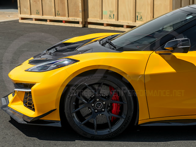 2023+ CHEVROLET CORVETTE C8 Z06 & E-RAY | Z07 PERFORMANCE PACKAGE CARBON FIBER LIP SPLITTER GROUND EFFECTS WITH NO DRILL CANARDS