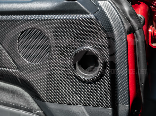 2024-Up Ford Mustang S650 | Factory Style Dry CARBON FIBER Interior Door Speaker Cover (Pair)
