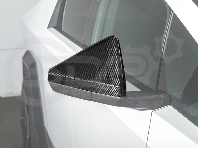 2024-Up Tesla Cybertruck | Factory Style Carbon Fiber Side Mirror Covers Pair