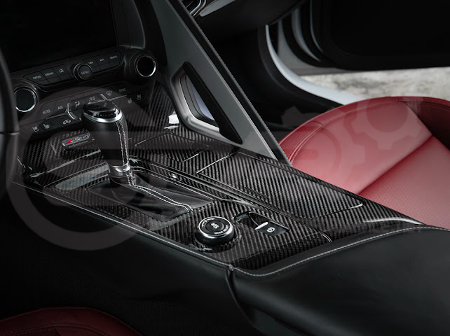 2014-2019 Corvette C7 | Carbon Fiber Center Console Bezel Cup Holder Trim Panel (Fits all Models)