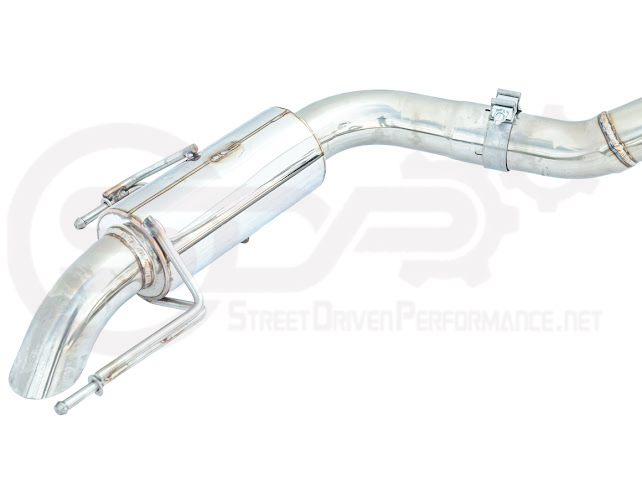 Toyota 4Runner 2025+ cat-back exhaust system by Street Driven Performance with chrome or burnt blue tips, shown with turn down exhaust tips.