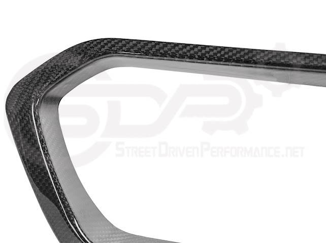 Dry carbon fiber rear diffuser exhaust bezel for 2023-up Chevy Corvette C8 Z06 and ZR1, by Street Driven Performance.