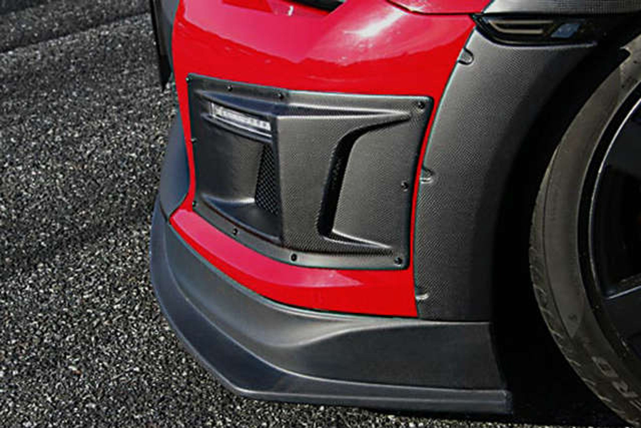 2007-2011 Nissan GTR Zenki Carbon Front Bumper Duct with LED & Turn Signal
