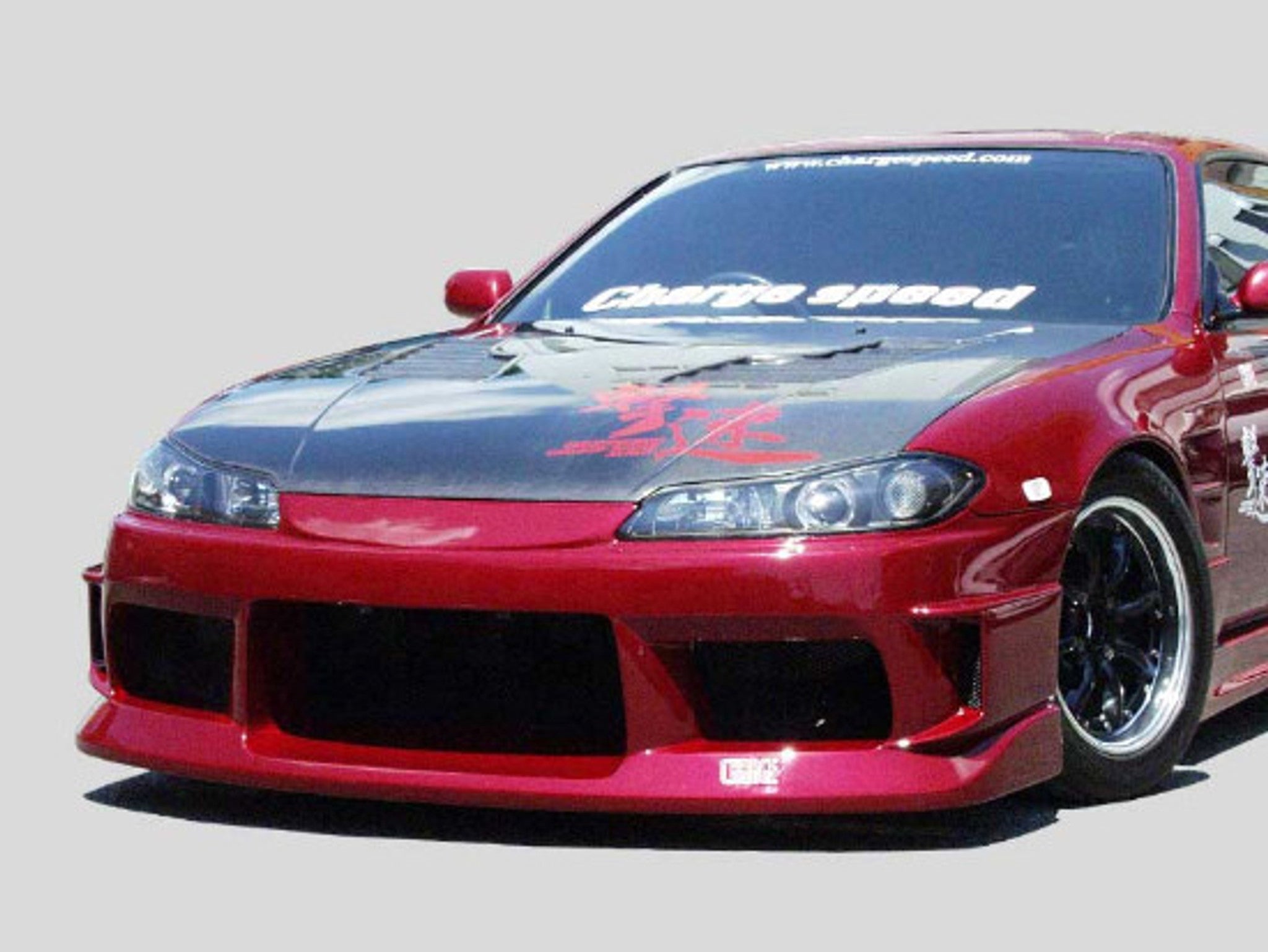 Charge Speed 1995-1998 Nissan 240SX S-14 Conversion to S-15 Wide Body FK With OEM Carbon Hood