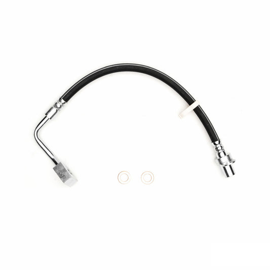 DFC Dodge Ram 1500 pickup front right brake hose from brake line kit, showing the flexible rubber and metal fittings.
