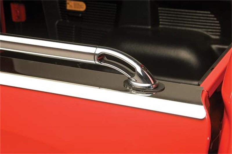 Putco Ford F-150 F250 6.5ft bed Boss Locker side rails, exterior body armor and rock rails on full-size pickup truck.