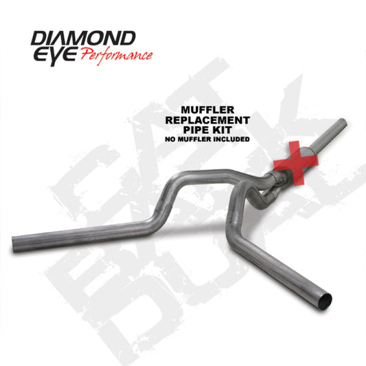 Diamond Eye Performance catback exhaust pipe for 2004.5-2007.5 Dodge Ram Cummins, dual stainless steel replacement pipe.