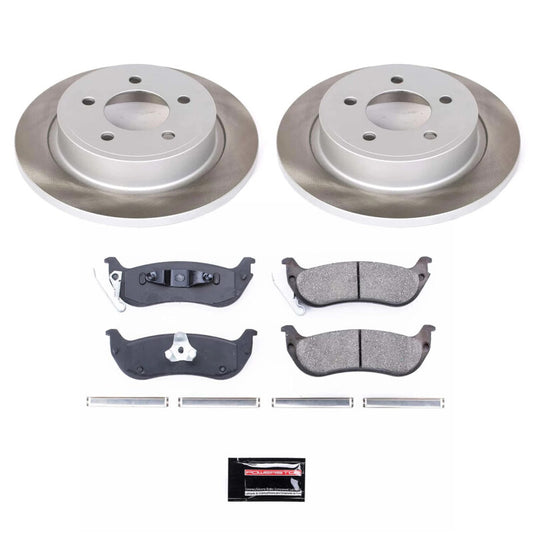 PowerStop rear semi-coated rotor kit for 2004-2008 Chrysler Pacifica, performance brake kit with blank rotors.