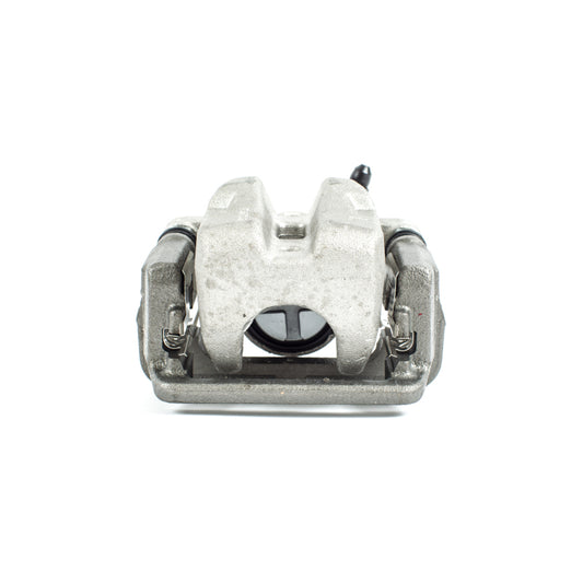 PowerStop rear left OE brake caliper with bracket for Mazda MX-5 Miata (2006-2015) in black, showing detailed caliper and mounting hardware.