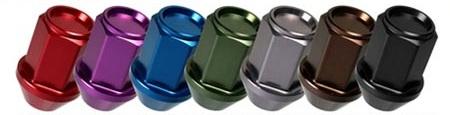 Project Kics Gunmetal Leggdura Racing Lug Nuts, 12x1.25 size, 16-piece set, showing close-up of the durable metal lug nuts.