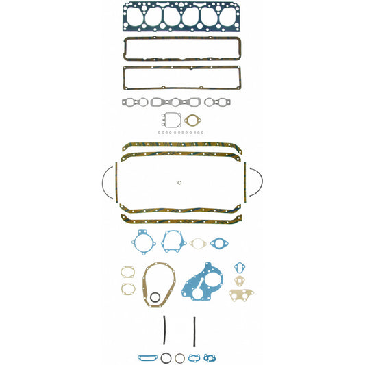 Fel-Pro FS 7619 B-3 engine gasket set with multiple gaskets and seals for automotive engine repair.