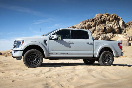Roush 15-25 Ford F-150 2-inch performance suspension system with upgraded suspension packages, visible in the image.