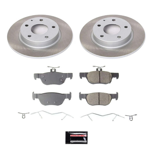 PowerStop rear semi-coated brake rotor kit for Mazda CX-30 2020-2022, performance blank brake rotors for improved stopping power.