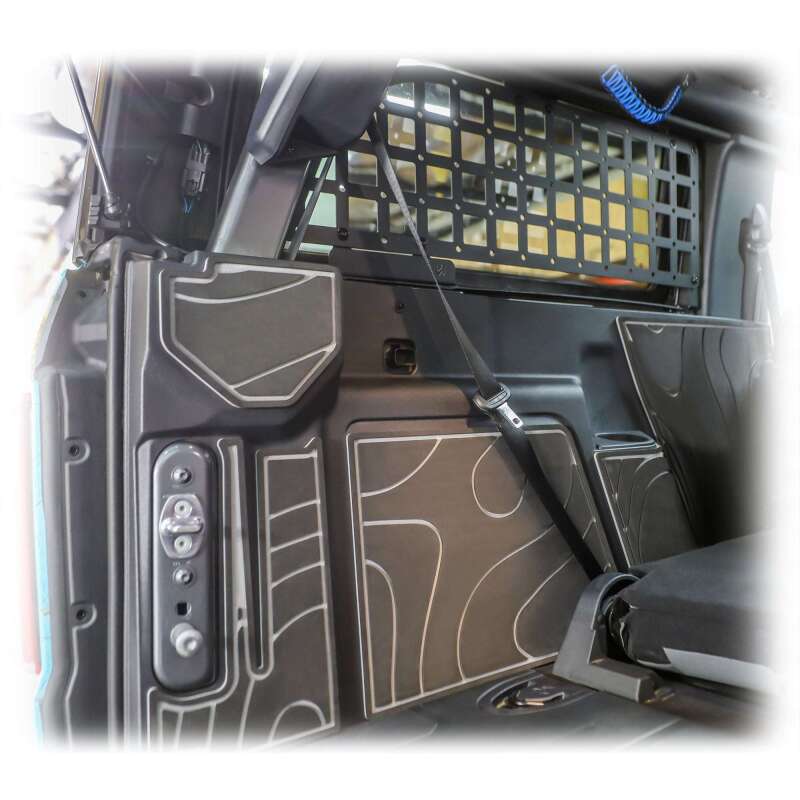 TURN Offroad Ford Bronco 2021+ 2-door cargo area foam protector kit in black, providing organized and durable cargo space.