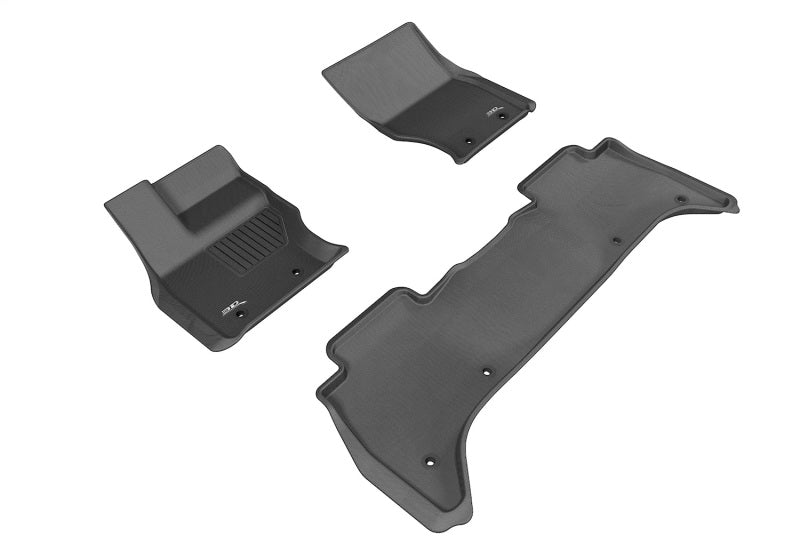 Black rubber 3D MAXpider Kagu floor mats for 2013-2022 Land Rover Range Rover, full set, custom-fit interior protection.