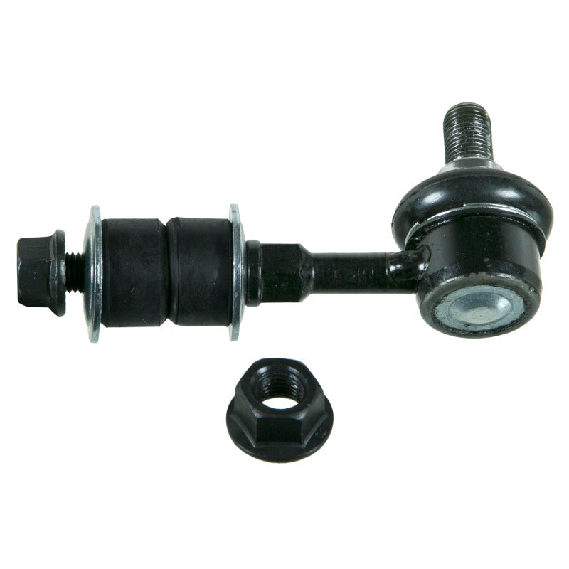 Moog front sway bar endlink for Toyota Tacoma 1995-2004, vehicle suspension part with metal and rubber components visible