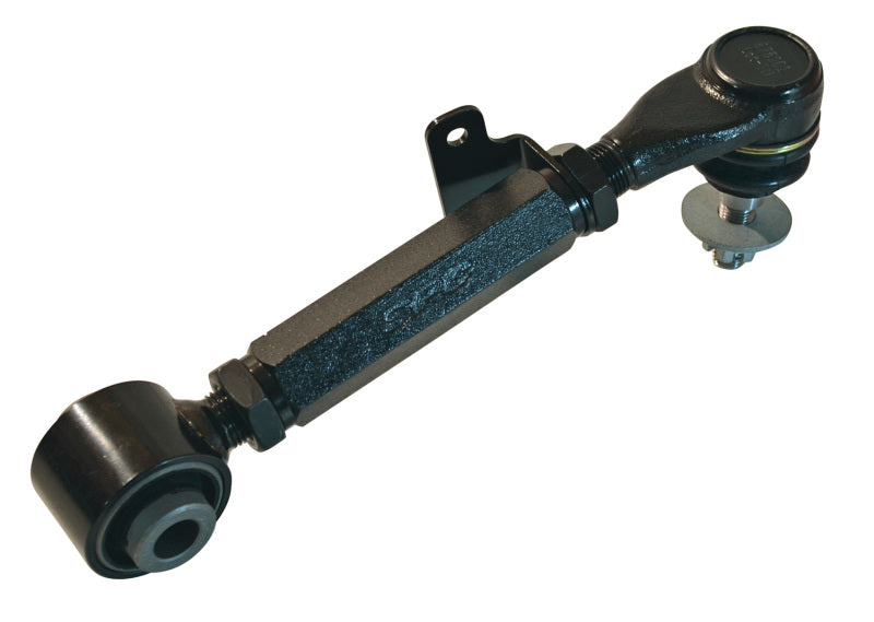 SPC Performance adjustable rear control arm for 2007-2010 Acura MDX and 2009-2010 Honda Pilot, showing the metal arm with bushings