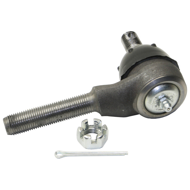 Moog Chrysler Cordoba front inner tie rod end, automotive part, with visible metal components and rubber boot for steering connection.