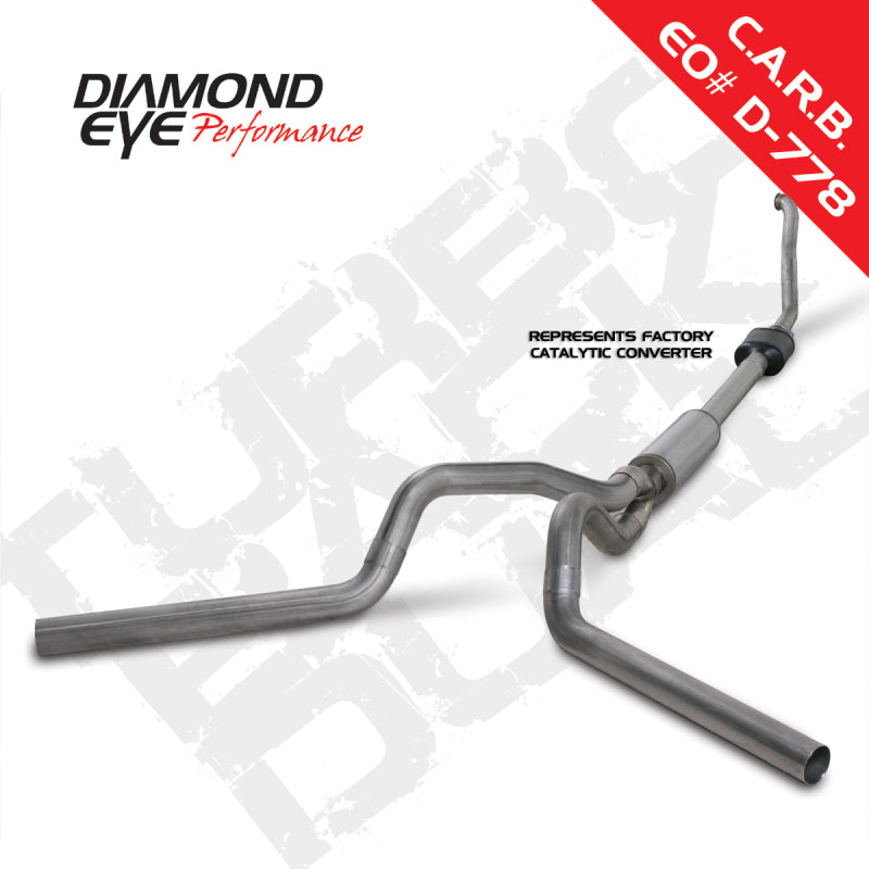 Diamond Eye Performance turbo back dual stainless steel exhaust system for 94-97 Ford 7.3L PowerStroke F250/F350 trucks.