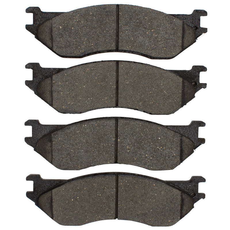 R1 Concepts Dodge Durango front ceramic brake pads, OE type, showing the black brake pad with mounting hardware